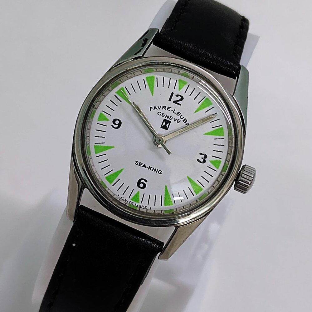 Vintage Favre-Leuba Geneve Sea-King Swiss 17-Jewel Boy Size 1977 Made Wristwatch